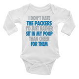 I Don't Hate Green Bay Infant Long Sleeve Bodysuit - Lions