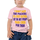 I Don't Hate the Packers Toddler Short Sleeve Tee - Vikings