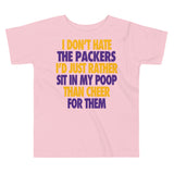 I Don't Hate the Packers Toddler Short Sleeve Tee - Vikings