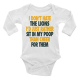 I Don't Hate the Lions Infant Long Sleeve Bodysuit - Packers