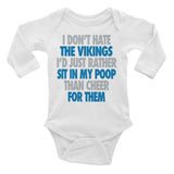 I don't Hate the Vikings Infant Long Sleeve Bodysuit - Lions