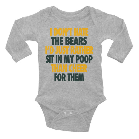 I Don't Hate the Bears Infant Long Sleeve Bodysuit - Packers