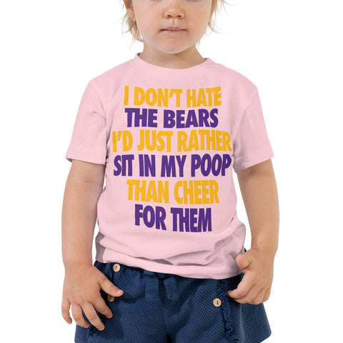 I Don't Hate the Bears Toddler Short Sleeve Tee - Vikings
